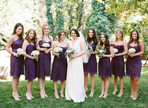 Purple Same Color Diffe Styles Bridesmaids Dresses Same Color Diffe Styles Purple Bridesmaids Dresses Bridesmaid