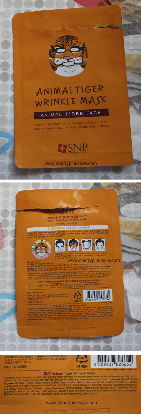tiger wrinkle mask SNP SNP Animal Mask