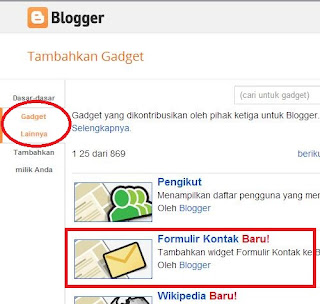 Widget Contact Form Blogger