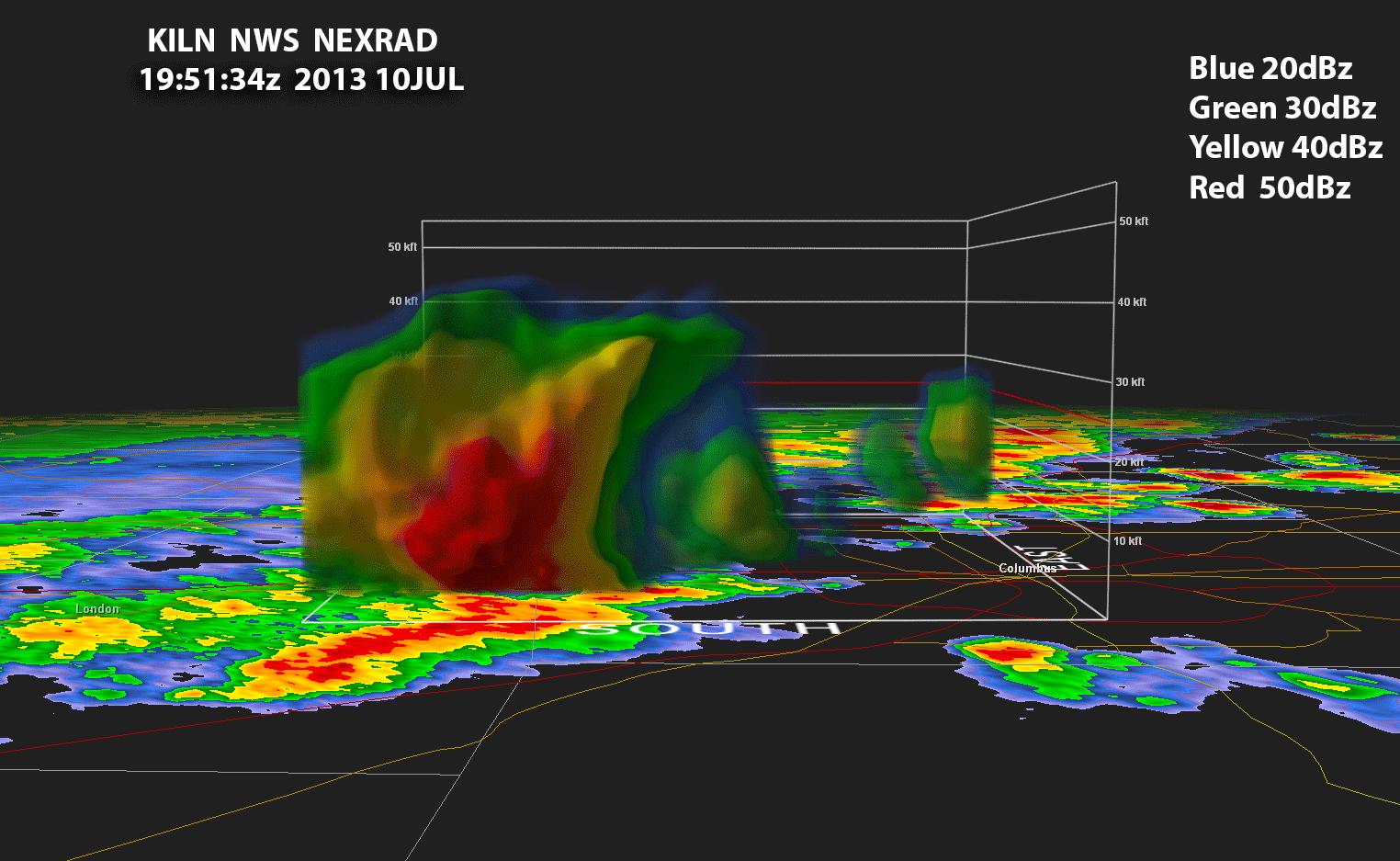 Steve Horstmeyer's Inside The Forecast Microburst near Hilliard, OH 10 July 2013