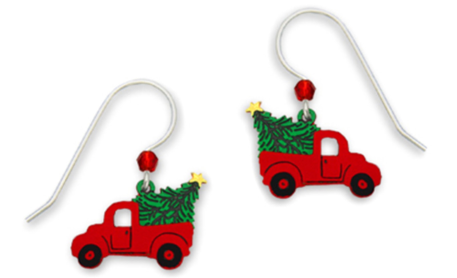 J. Thaddeus Ozark's Cookie Jars and Other Larks Red Truck with a Christmas Tree in Back