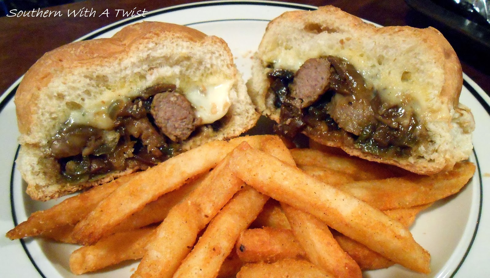 Southern With A Twist Italian Sausage, Onion and Mushroom Baked Subs