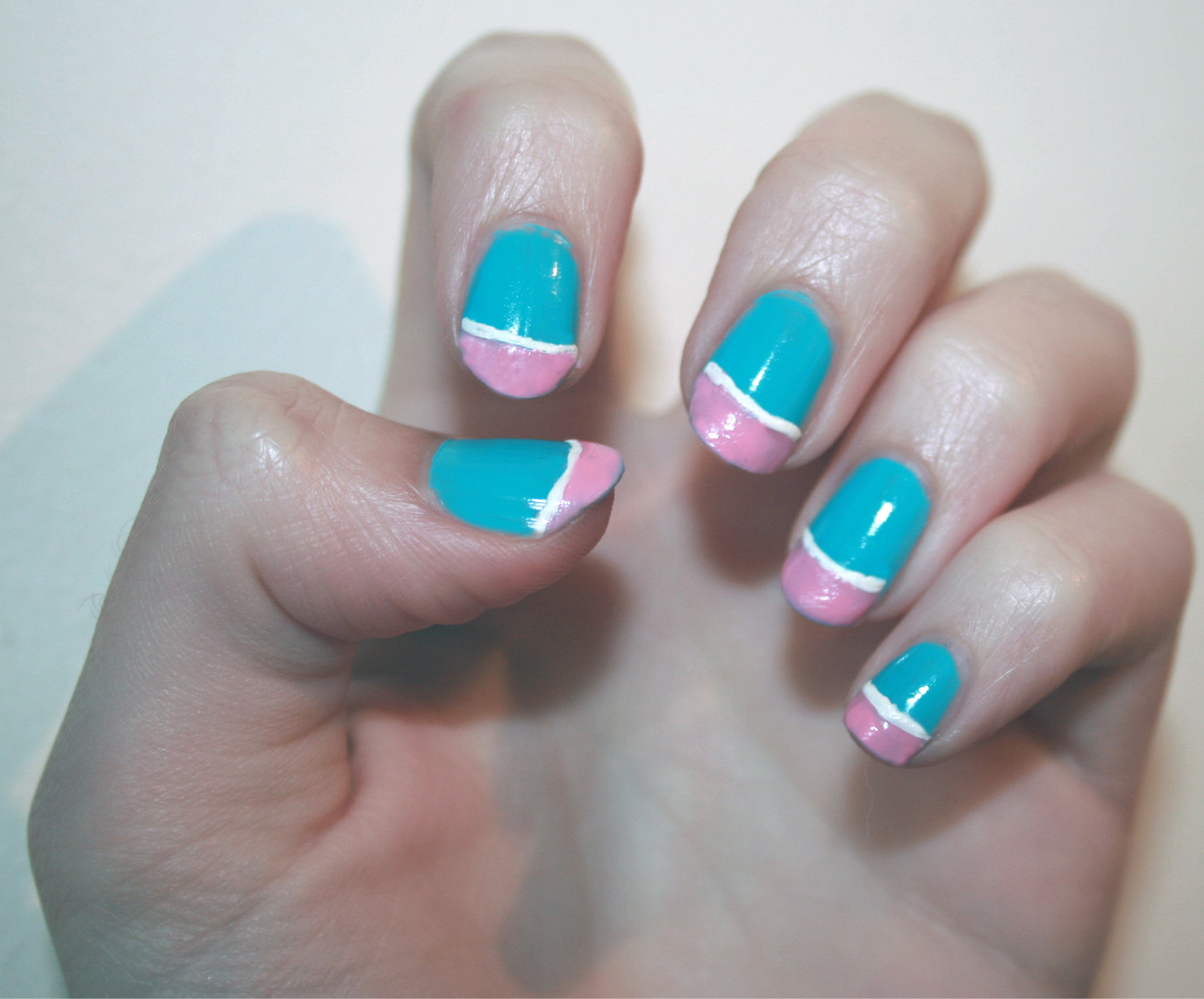 Two-Tone Nail Art with Ombre - wide 3