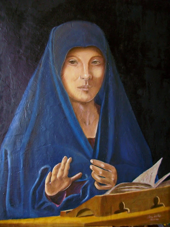Annunciata di Antonello da Messina  - riproduzione con tecniche antiche su tavola