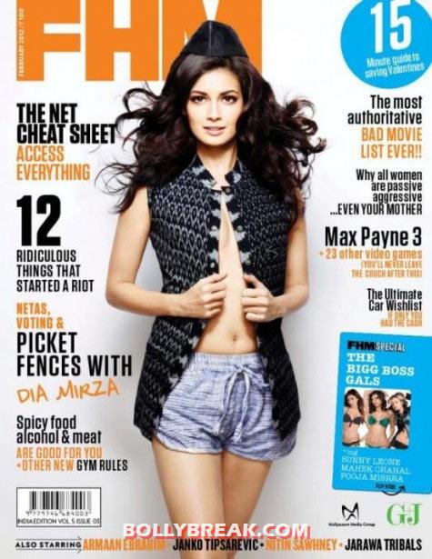 Dia Mirza - (8) - Who is Hottest FHM Cover girl from Bollywood?