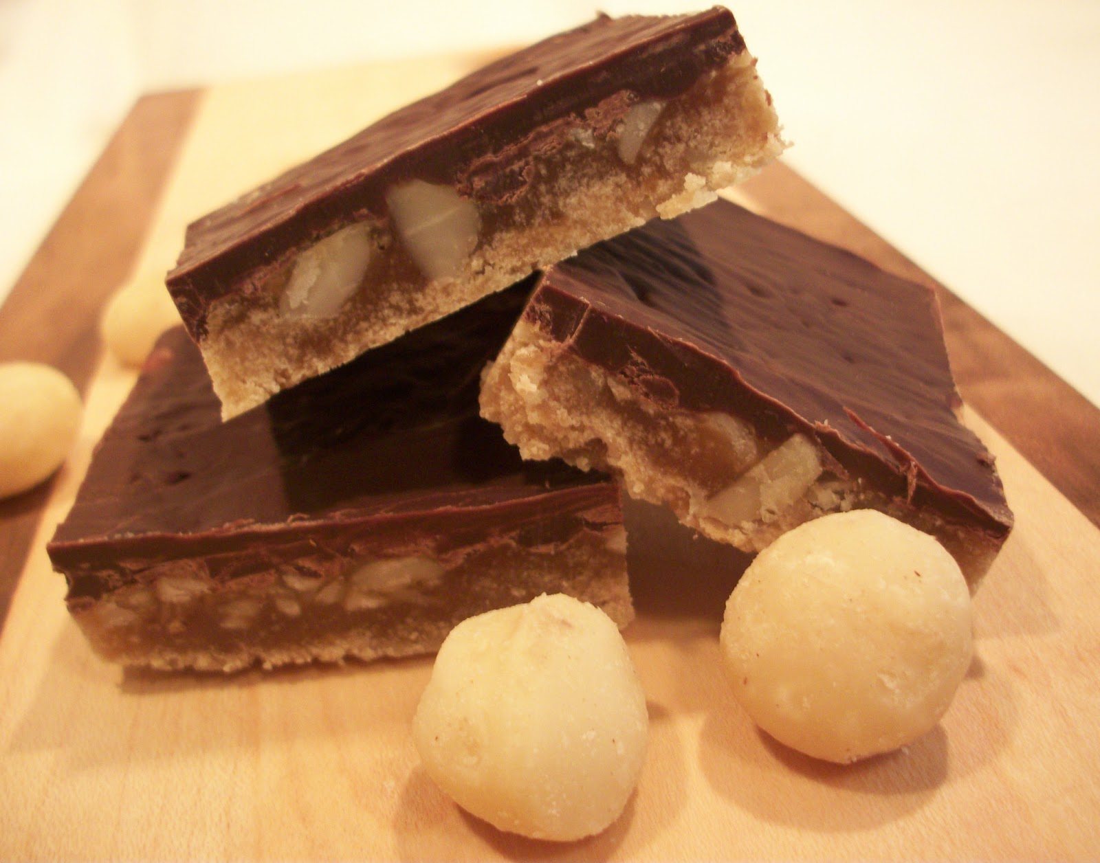 The Big Green Bowl Chocolate Caramel Macadamia Nut Bars