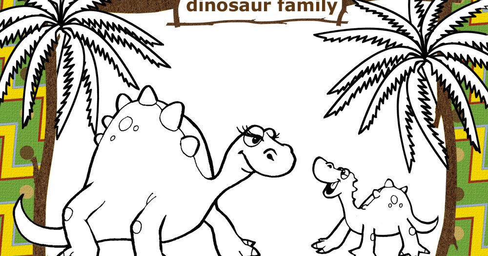 Dinosaur Family Coloring Page Free Download