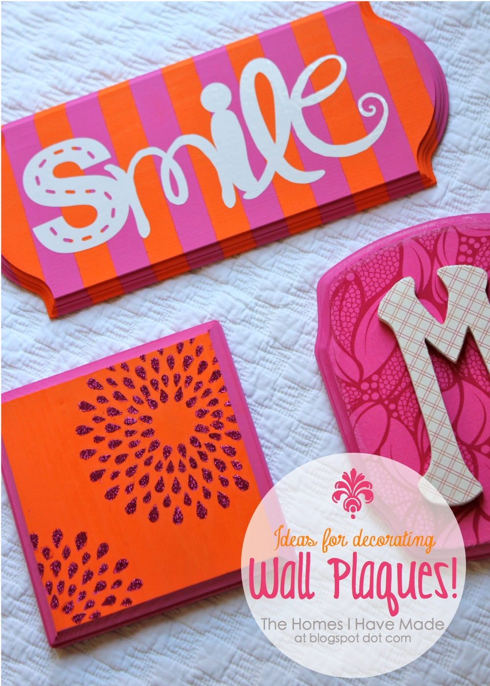 Ideas for Decorating Wall Plaques Fabric & Paper Monogram The Homes