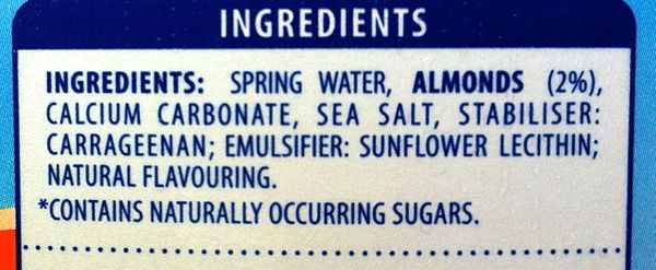 Blue Diamond 'Almond Breeze' Almond Milk ingredients