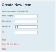 Figure 4: Netbeans CRUD page to create a new item