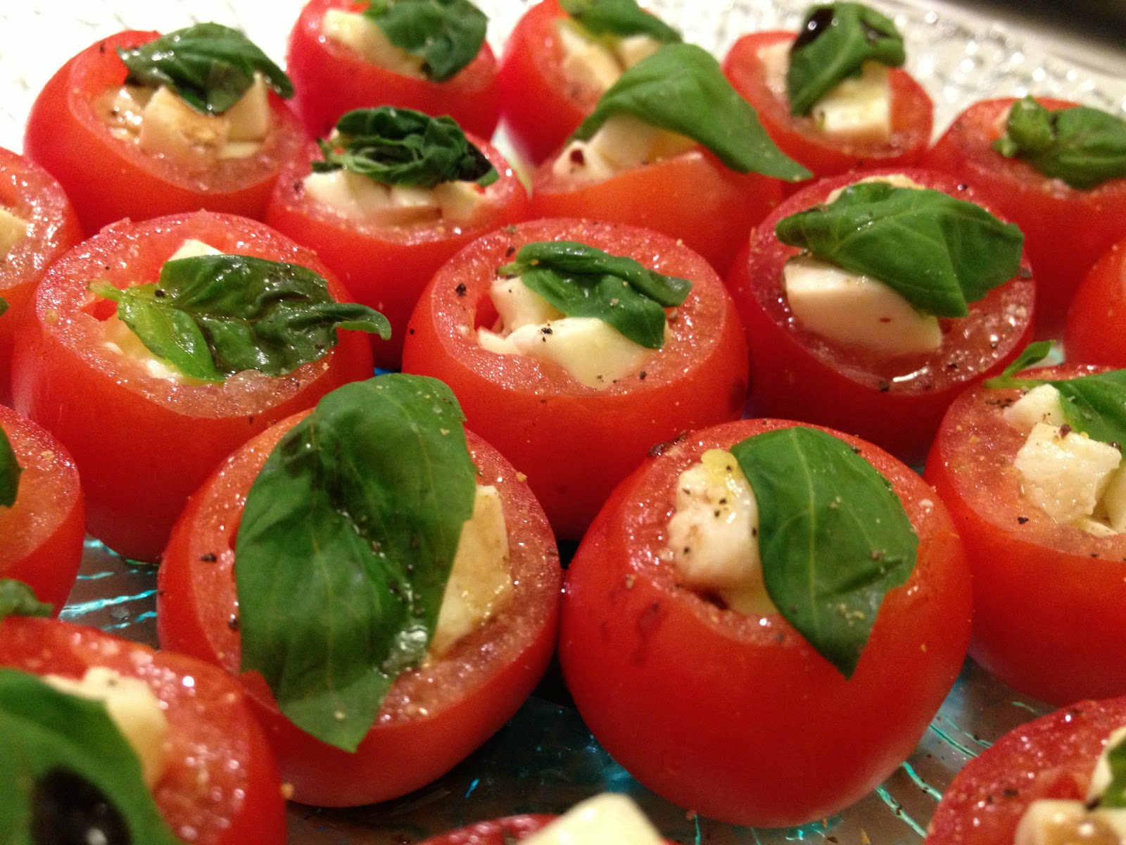 Little Ms. Piggys Mozzarella Stuffed Cherry Tomatoes