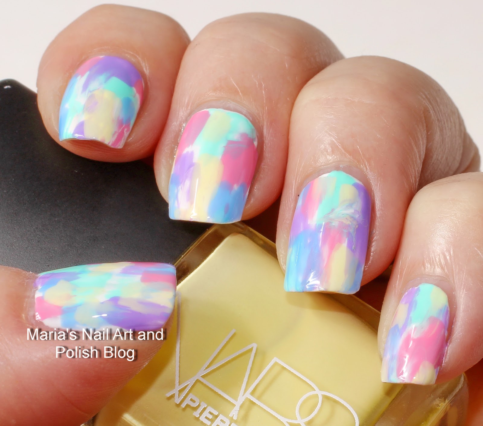 Marias Nail Art and Polish Blog Pastel brush stroke nail art