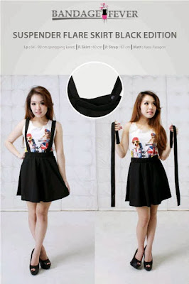 Suspender Flare Skirt Black Edition