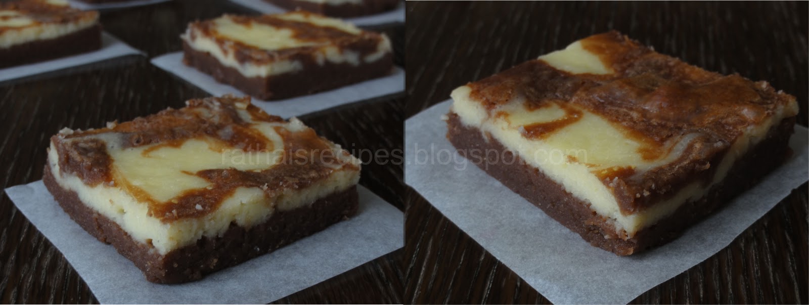 Rathai's Recipes Cheesecake Brownies Chocolate cheesecake squares