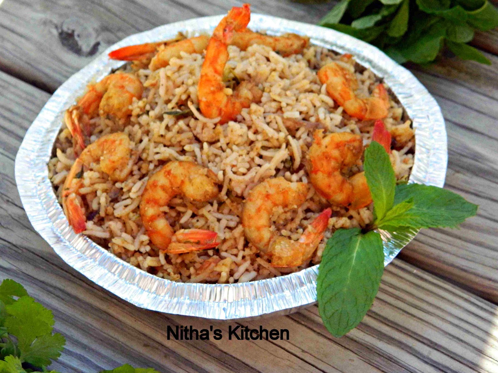 Nitha Kitchen Shrimp Biryani Biriyani with Homemade Masala Powder