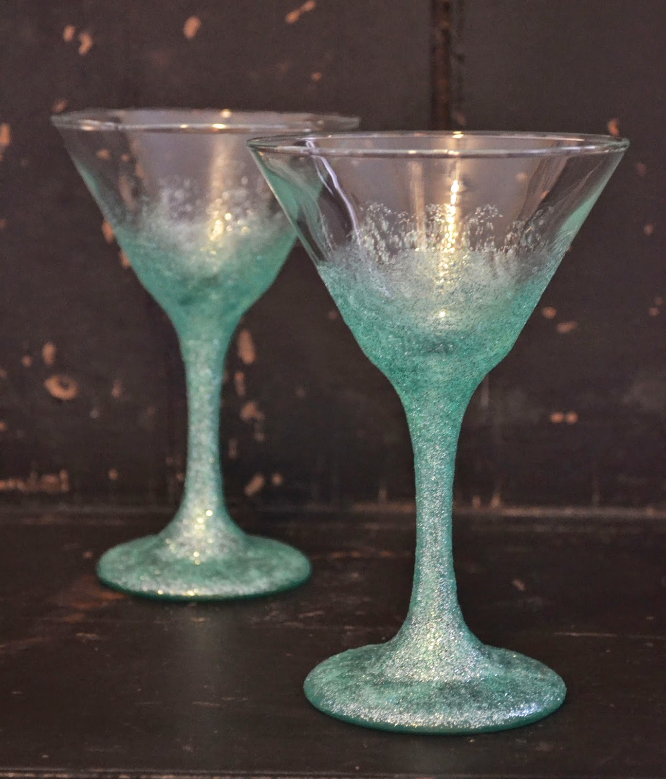 Liz Mathews Handmade Holiday 2014 Glitter Glasses