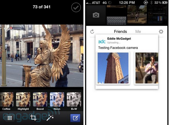 aplikasi gratis mirip instagram, pengertian dan fungsi facebook camera, gambar yampilan apliaksii facebook camera