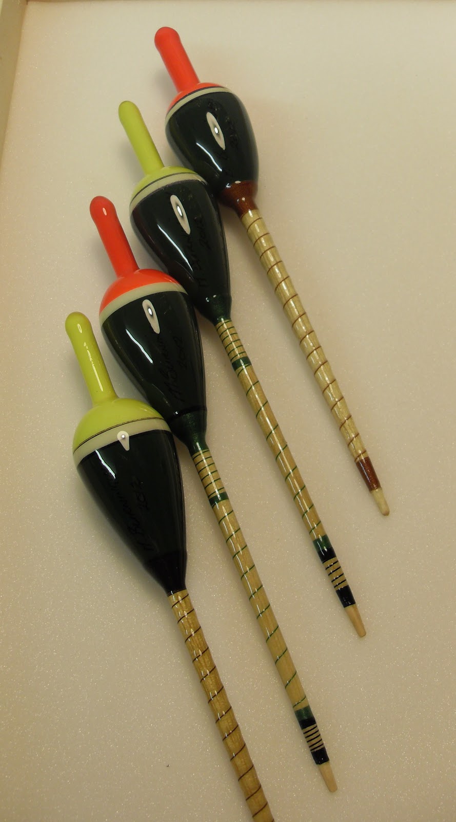 Handmade Fishing Floats by Mark Burningham. Perch bobbers