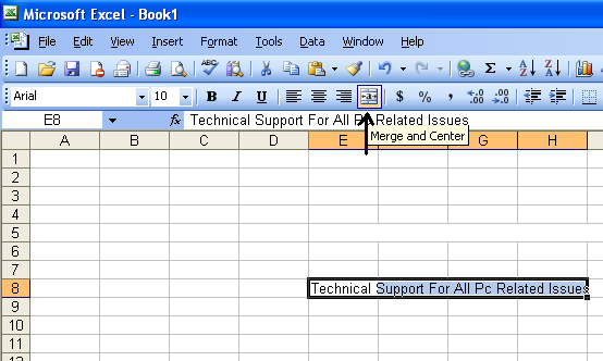 Shortcut To Merge Cells In Excel 2007
