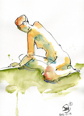 5 minute pen and wash sketch by David Meldrum