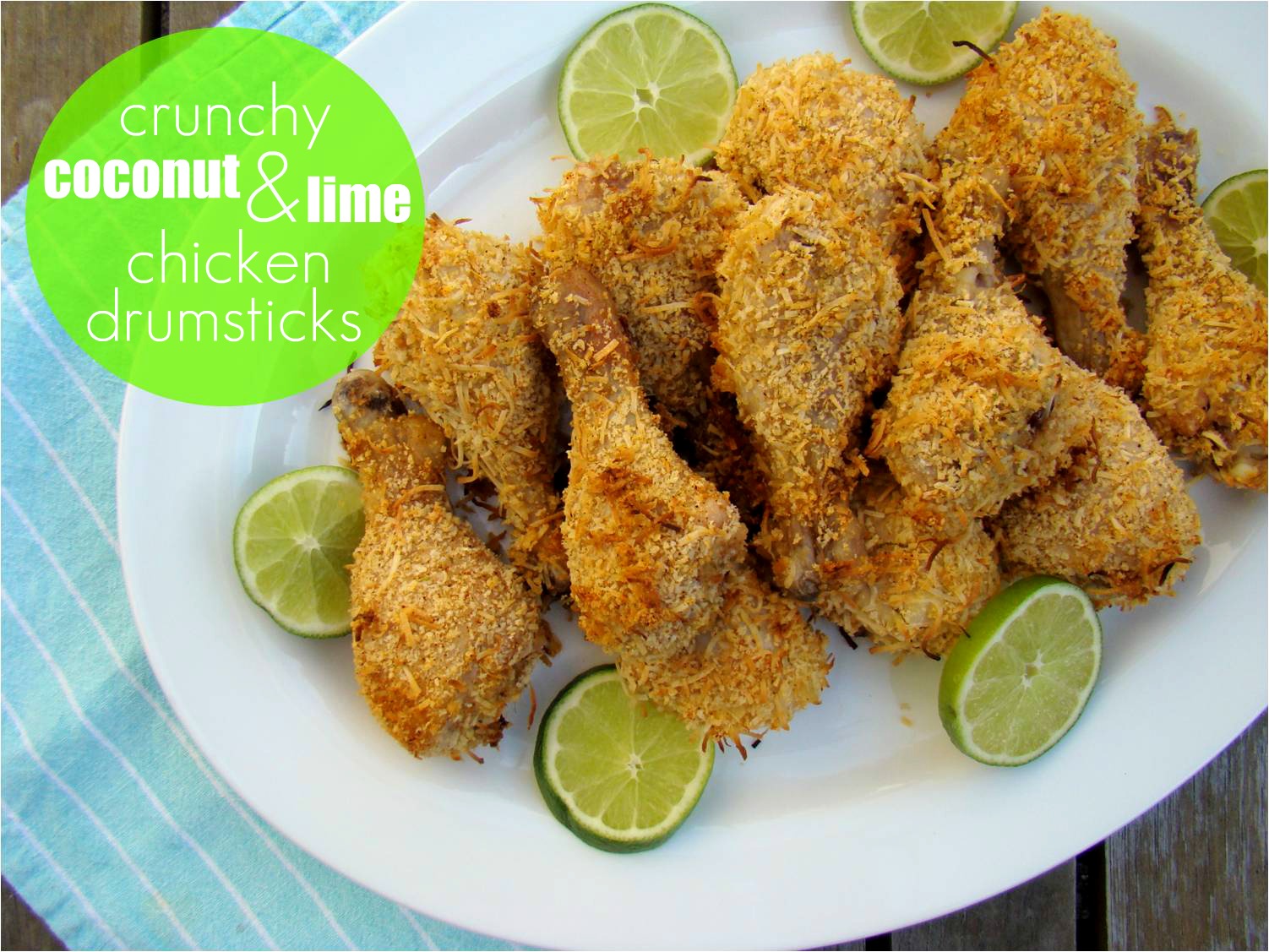 Crunchy coconut & lime chicken drumsticks