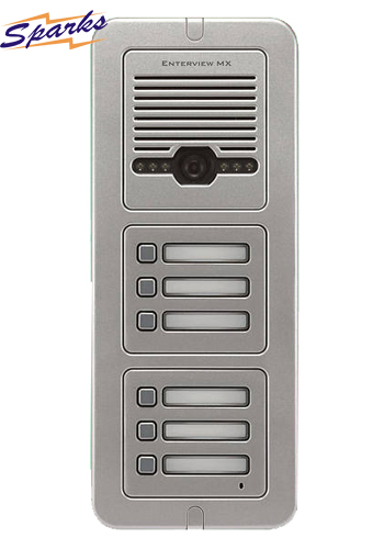The EVMX6C 6 Buttons Color Video Door Entry call station. The ESP Multiway EVMX6C is a six way entry panel only coming with a color video camera. The EVMX6C 6 Buttons Color Video Door Entry call station