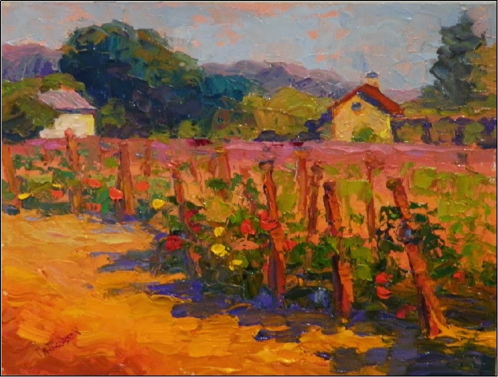 Paint Dance "Napa Morning", 9x12, impasto, palette knife