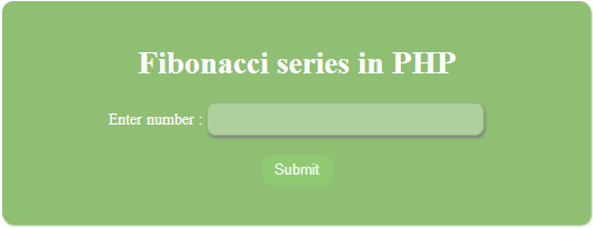 Find Fibonacci series for Given number in PHP