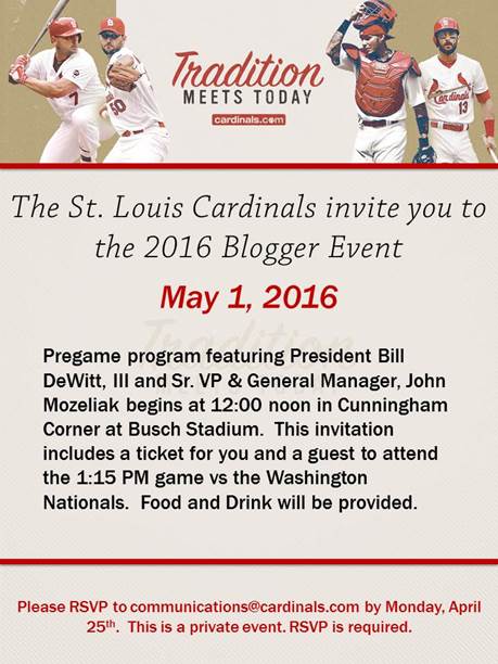 2016 St. Louis Cardinals Blogger Event