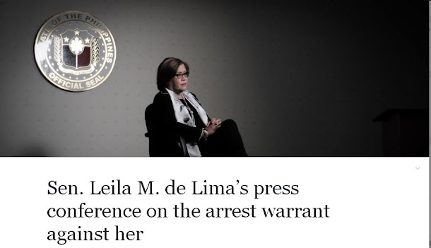 菲律賓議員德利馬在臉書公布自己即將被捕訊息,表示會在辦公室等著,請支持者為她祈禱。 菲律賓議員德利馬在臉書公布自己即將被捕訊息,表示會在辦公室等著,請支持者為她祈禱。