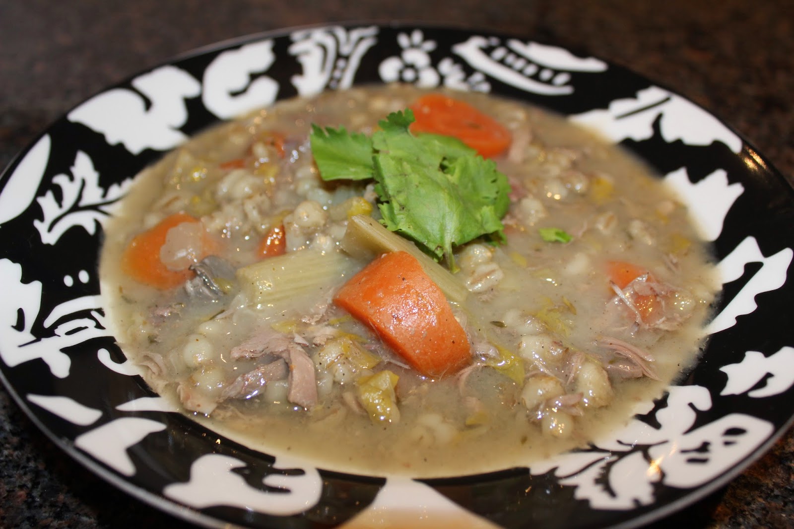 Judy Labi's Kitchen Duck Giblet, Vegetable, and Pearl Barley Soup