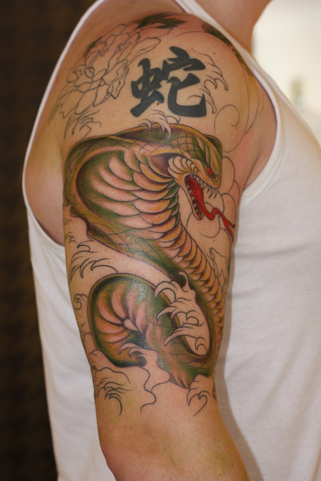 INK TATTOO: Japanese cobra half sleeve