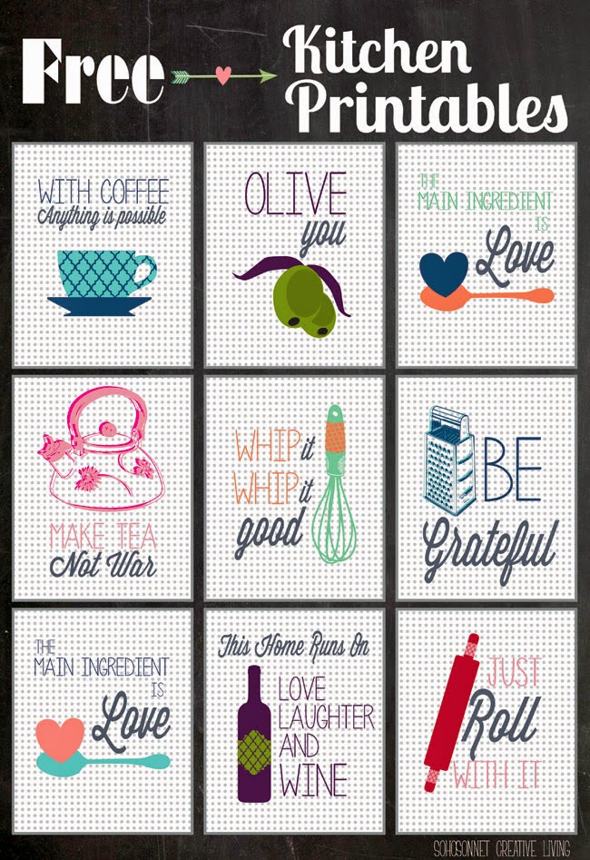 Best FREE Printables for your Kitchen. So cute!