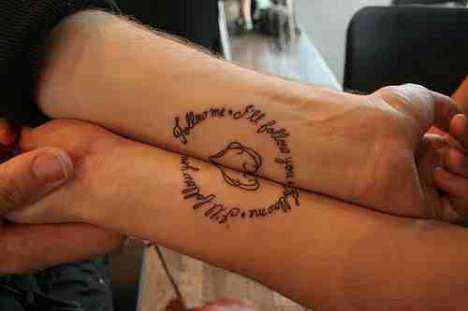 Tatto Sayings on Matching Tattoos For Him And Her Matching Tattoos For Best Friends