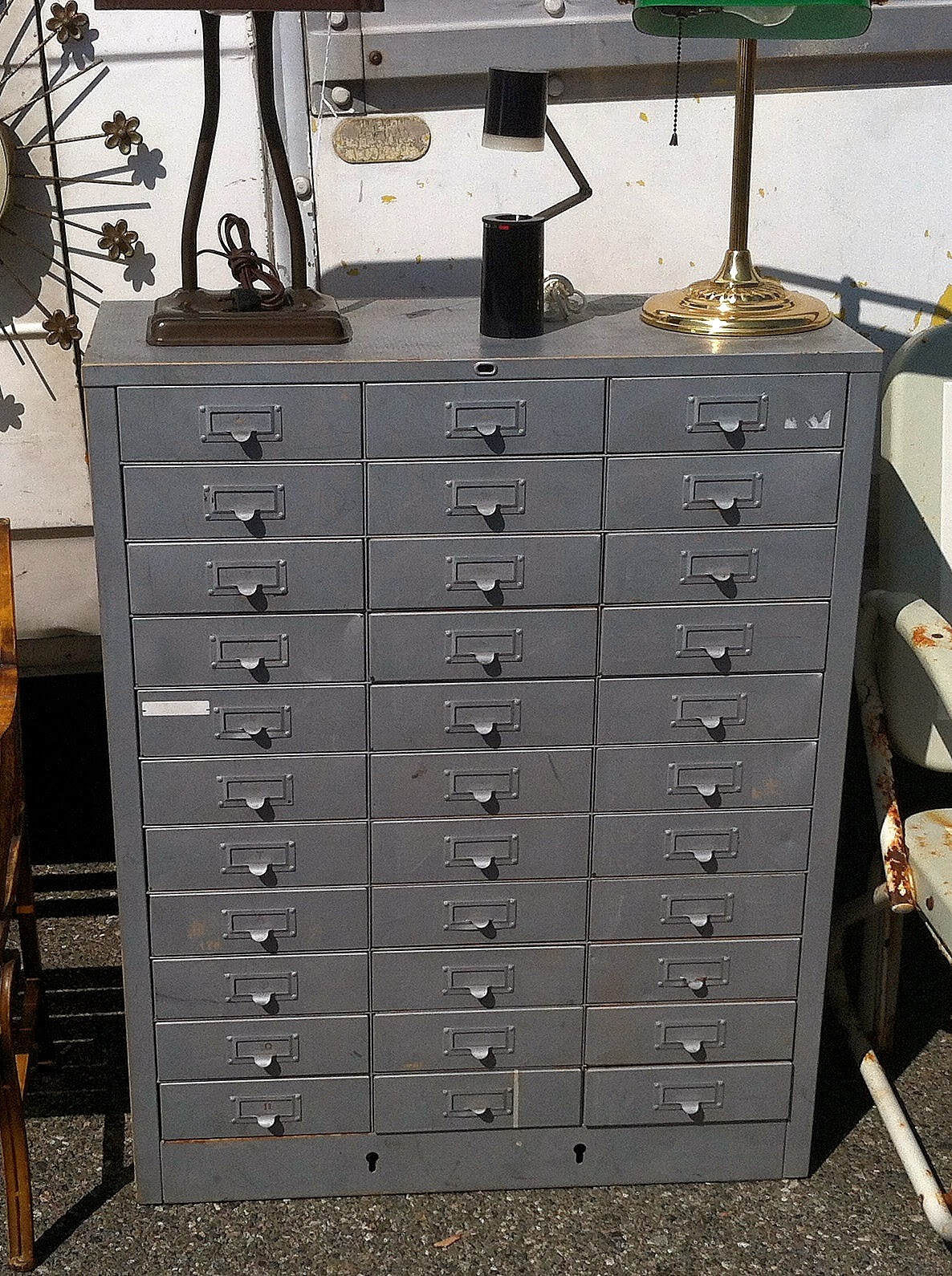 metal cabinet with drawers
