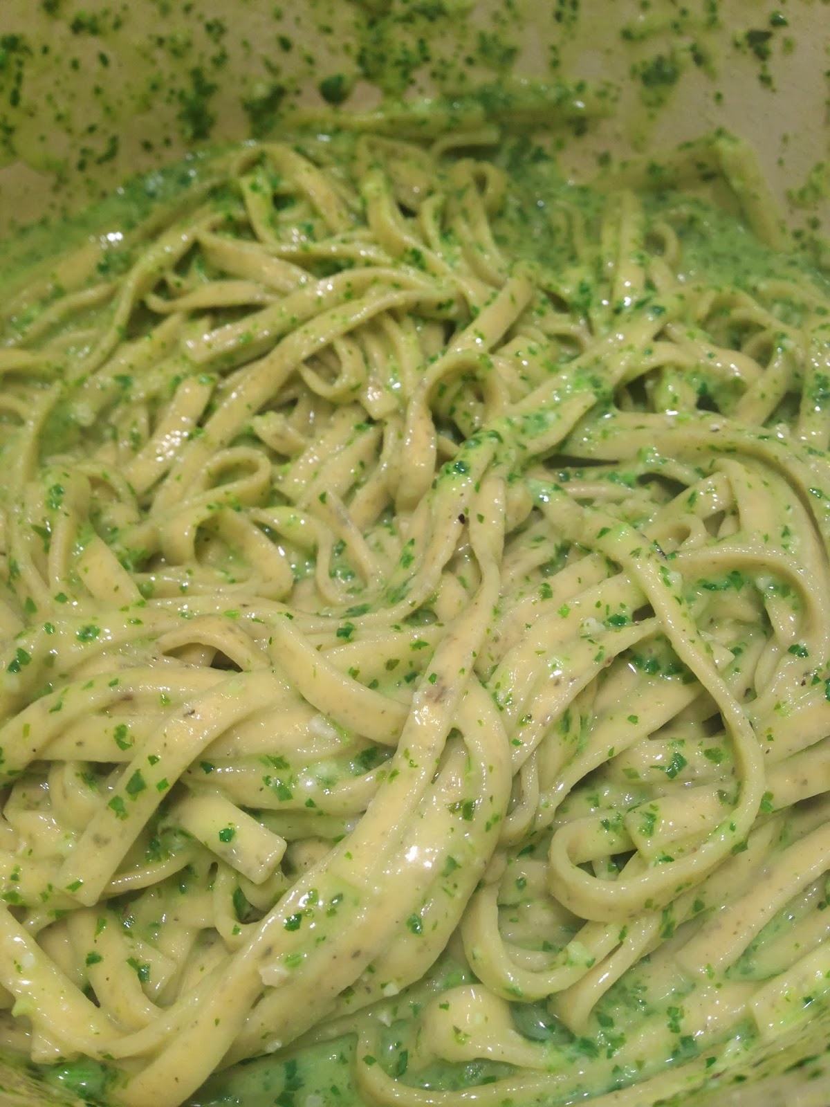 Boots Up Y'all Basil Pesto Linguine with Turkey Meatballs & Heirloom