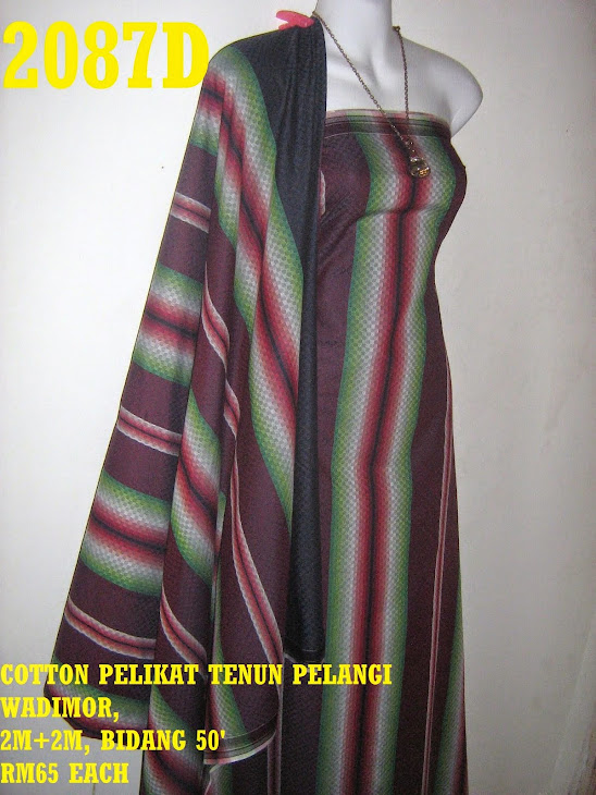 2087D: COTTON PELIKAT TENUN PELANGI WADIMOR,  2M+2M, BIDANG 50, CANTIK MENARIK