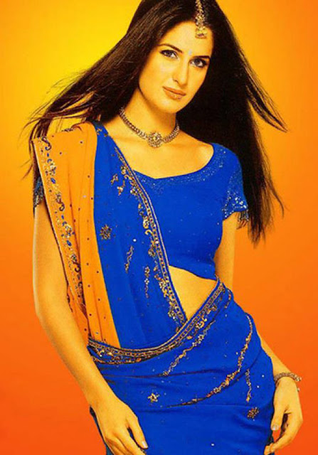 Katrina kaif sky Blue beautiful picture in saree