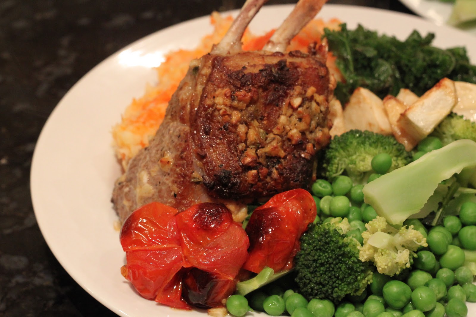 Dine at Mine Garlic and Mustard Rack of Lamb with Red Wine Gravy