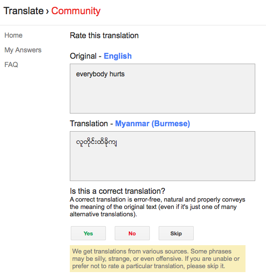 Myanmar english google translate to 101 Google