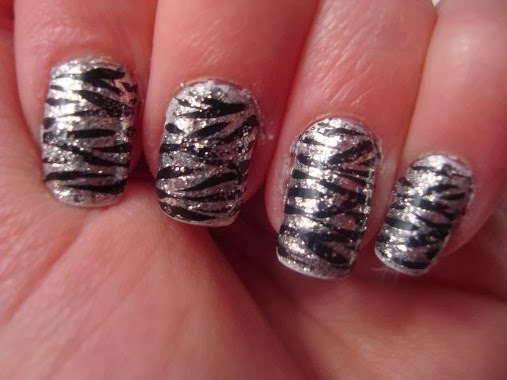 Zebra Glitter Nail Tips Zebra Glitter Nail Tips