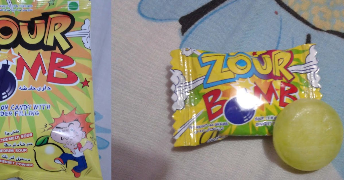 Delicious Food Review Zour Bomb Candy Lemon Flavor