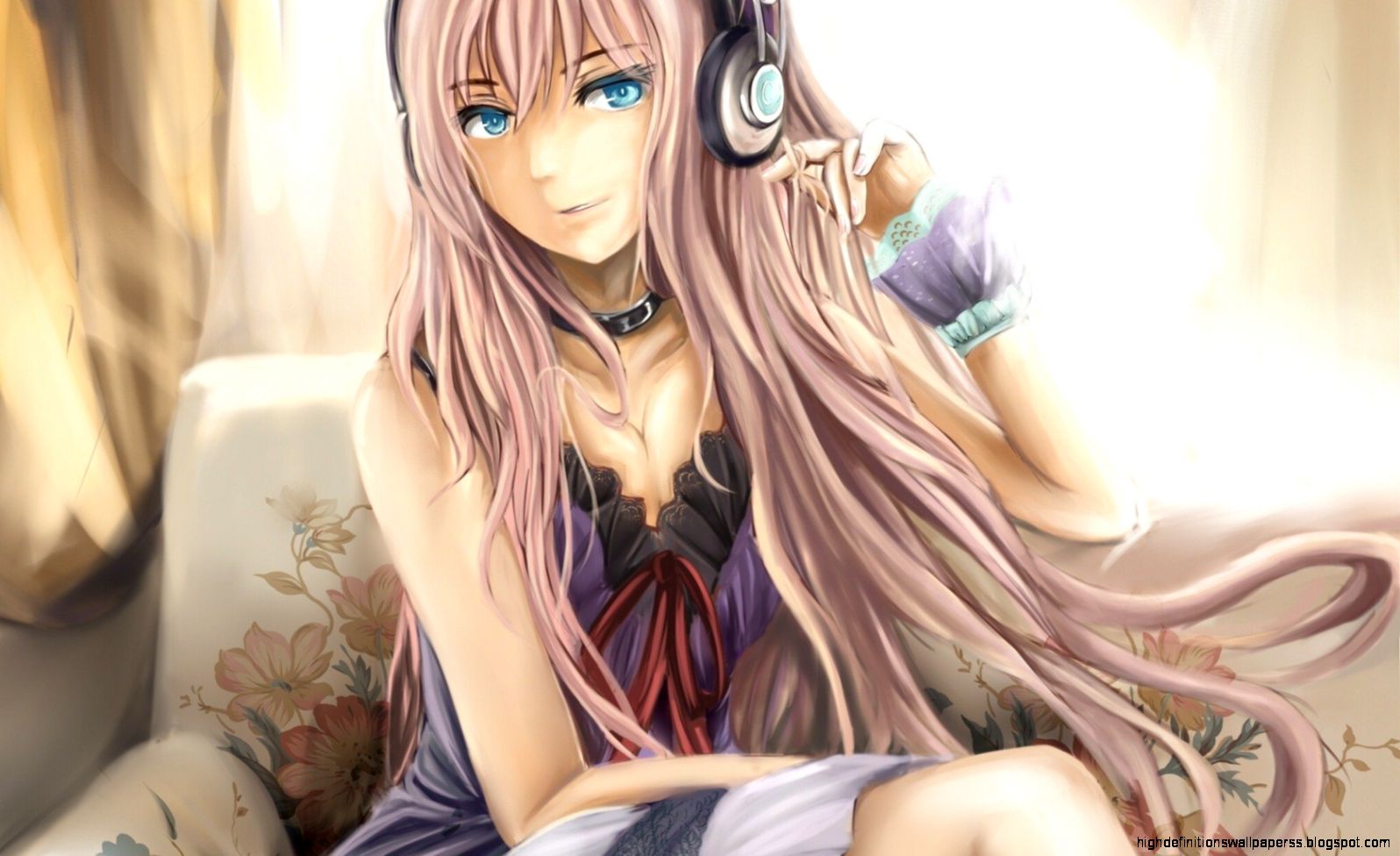Cute Anime Girls with headphones long hair Wallpaper HD 072 Cute Anime Girls with headphones long hair Wallpaper HD 072