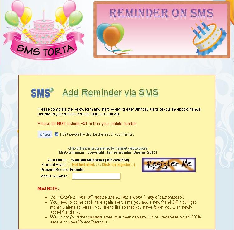 free facebook birthday reminder via sms allrounder birthday reminder flyers