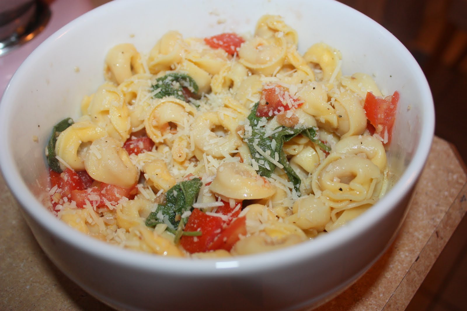 cooking with crystal Tortellini with Olive Oil, Tomato, & Parmesan