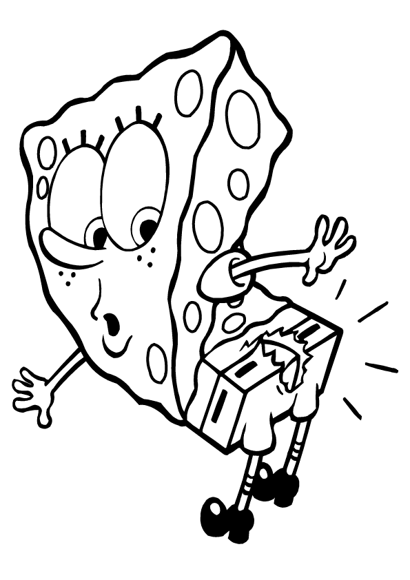 Spongebob Squarepants Black and White Kids Coloring Page 3