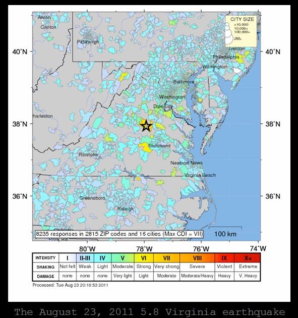 The Mathisen Corollary Today's magnitude 5.8 earthquake in Virginia