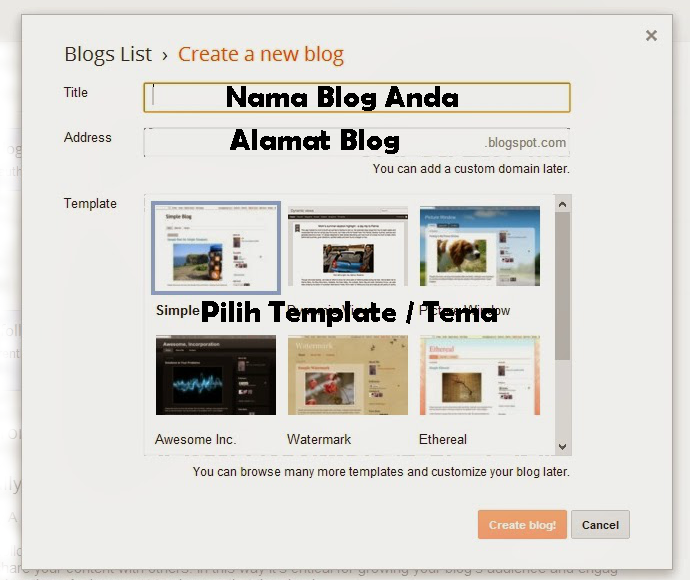 Cara Membuat Blog Sendiri Di Blogspot - 2 Cara Membuat Blog Sendiri Di Blogspot - 2