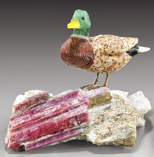 precious stones bird carving