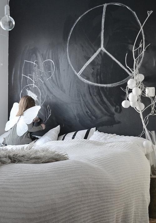 vosgesparis A Chalkboard wall in the bedroom